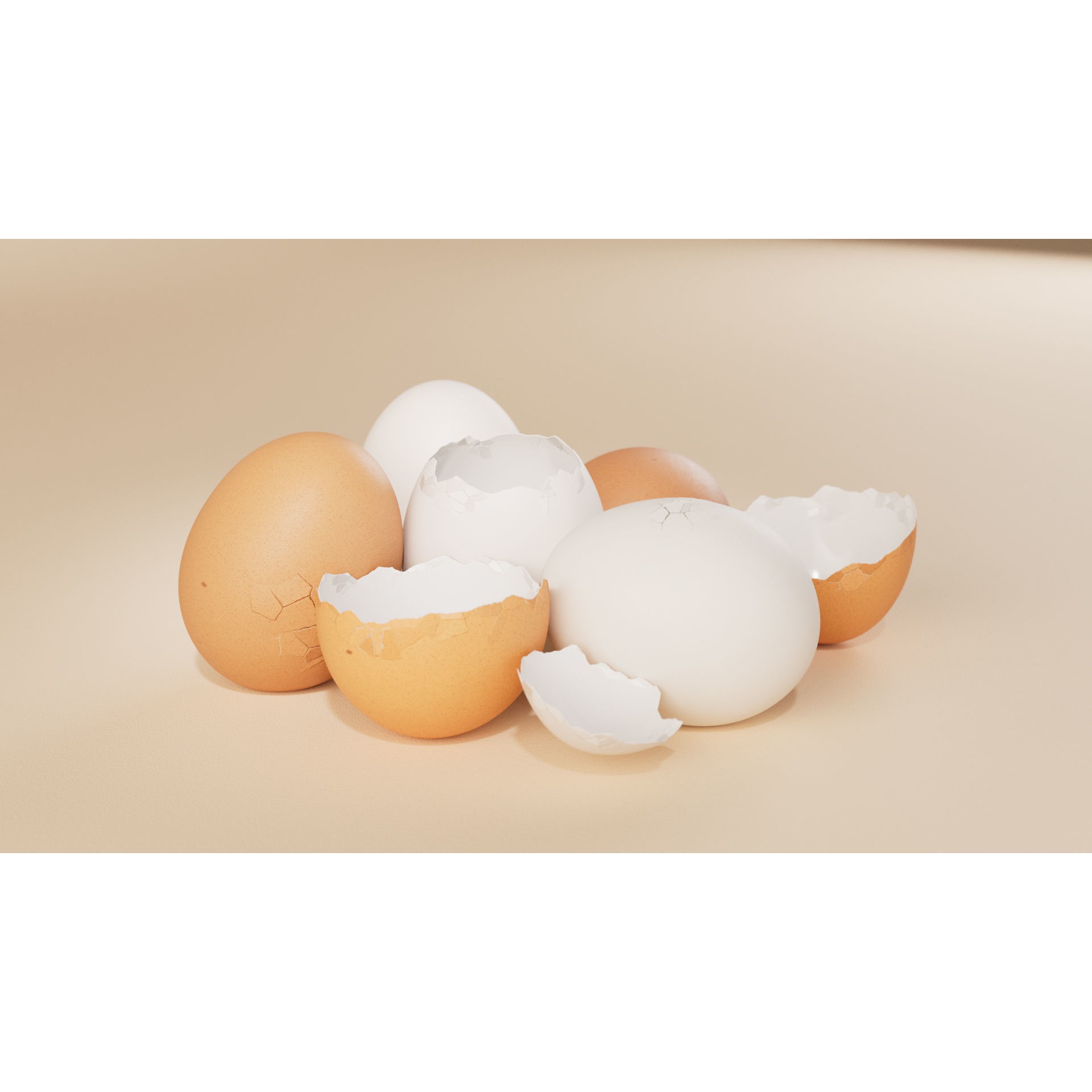 Photorealistic Eggs - PBR 3D Model - View 7