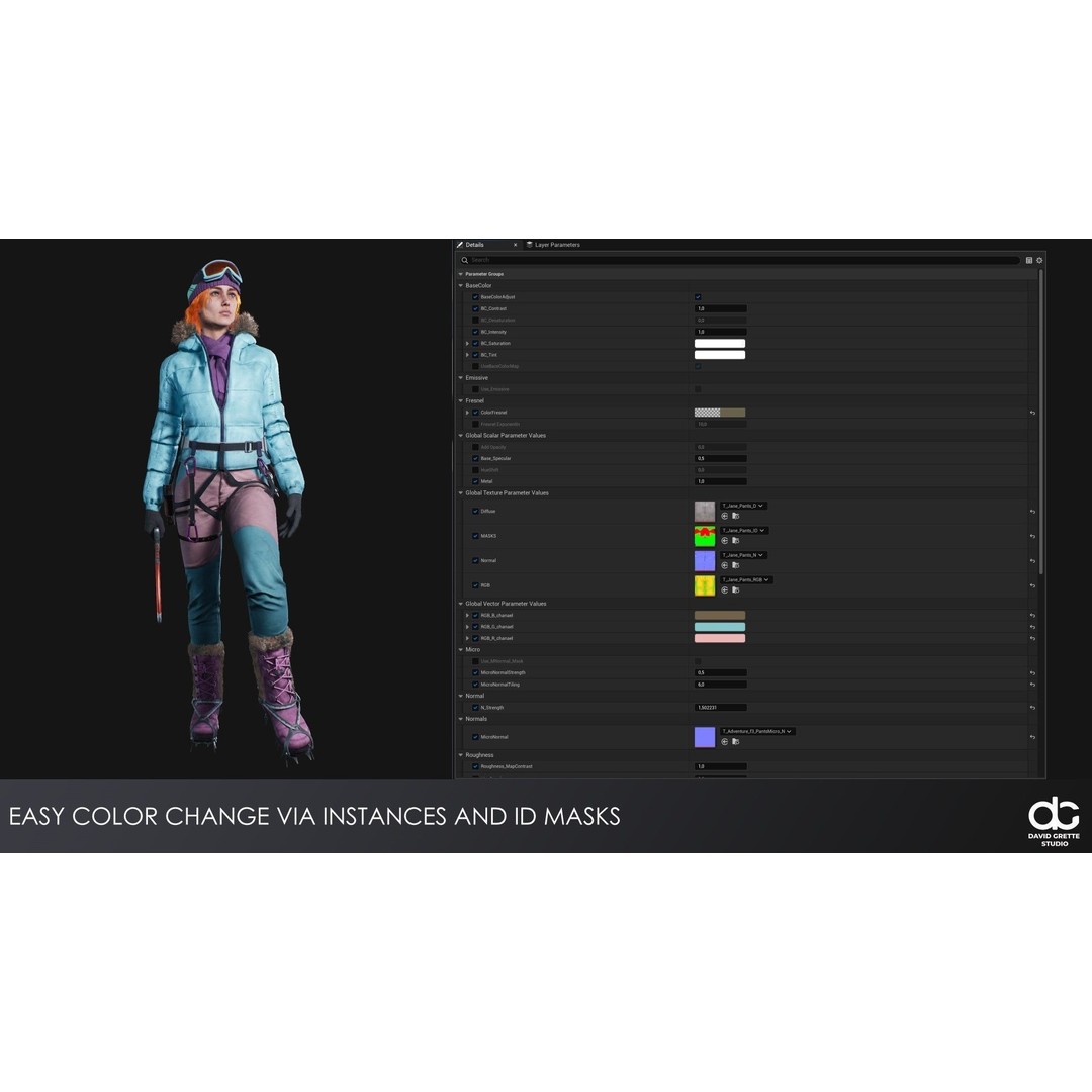Eva Adventure Character 3D Model – Low Poly Rigged Game Asset, FBX - View 13