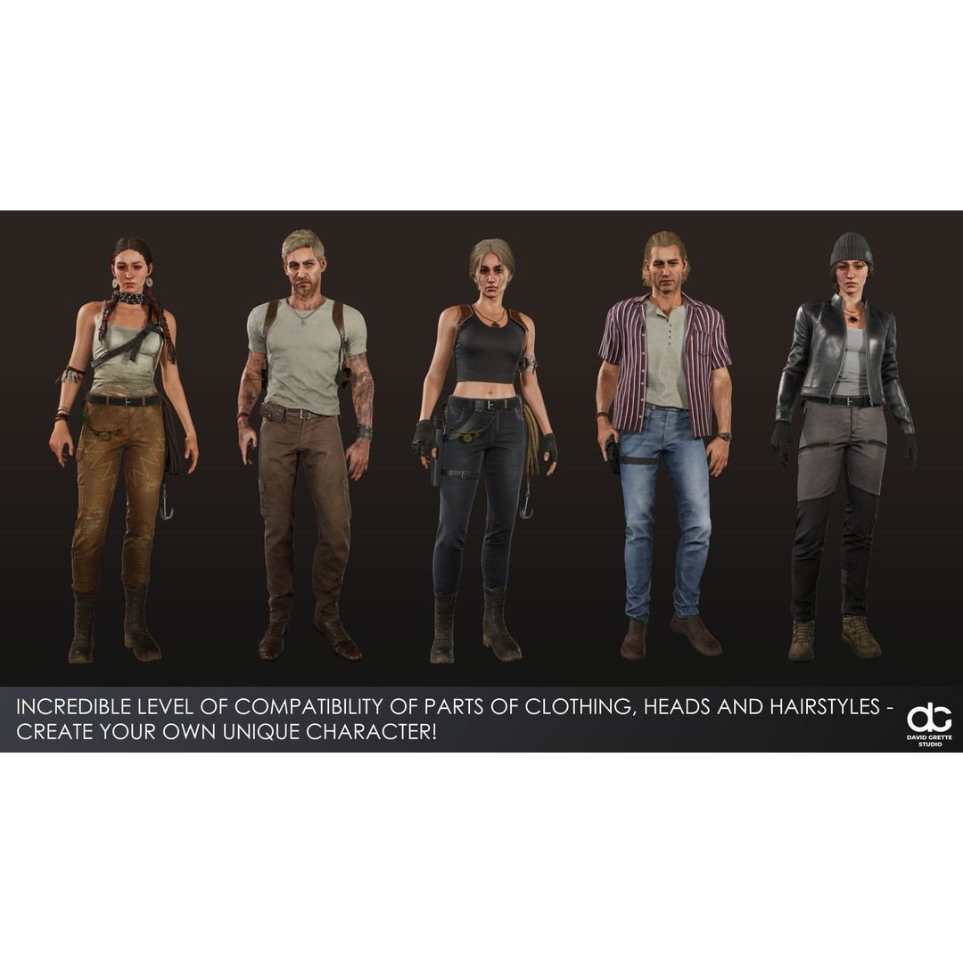 Eva Adventure Character 3D Model – Low Poly Rigged Game Asset, FBX - View 19
