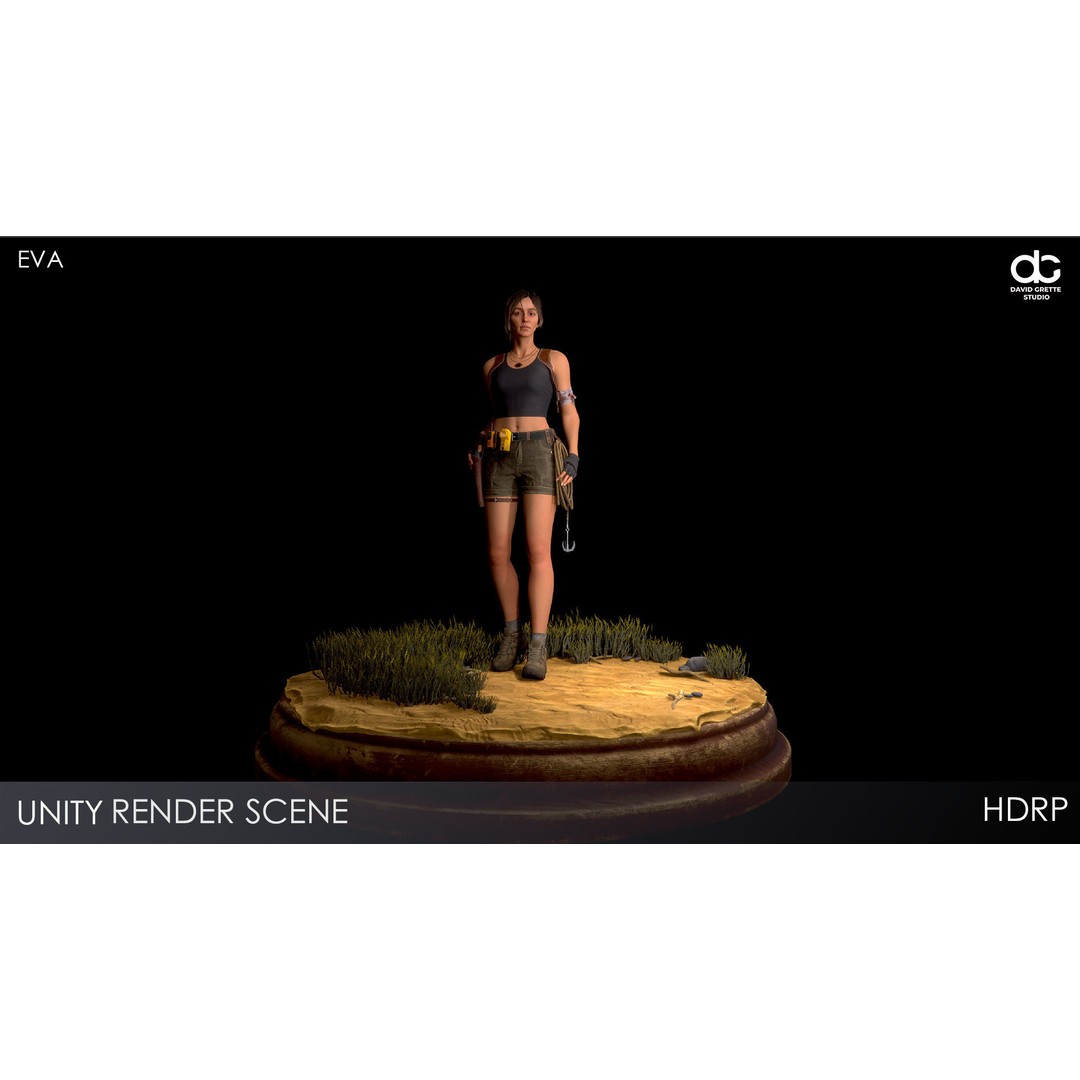 Eva Adventure Character 3D Model – Low Poly Rigged Game Asset, FBX - View 29
