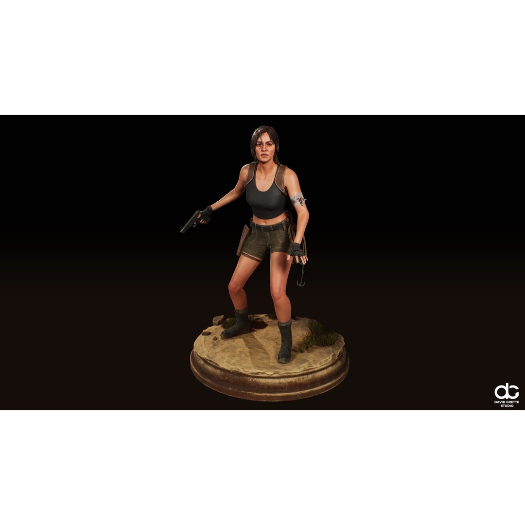 Eva Adventure Character 3D Model – Low Poly Rigged Game Asset, FBX - View 3