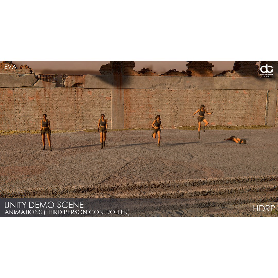 Eva Adventure Character 3D Model – Low Poly Rigged Game Asset, FBX - View 30