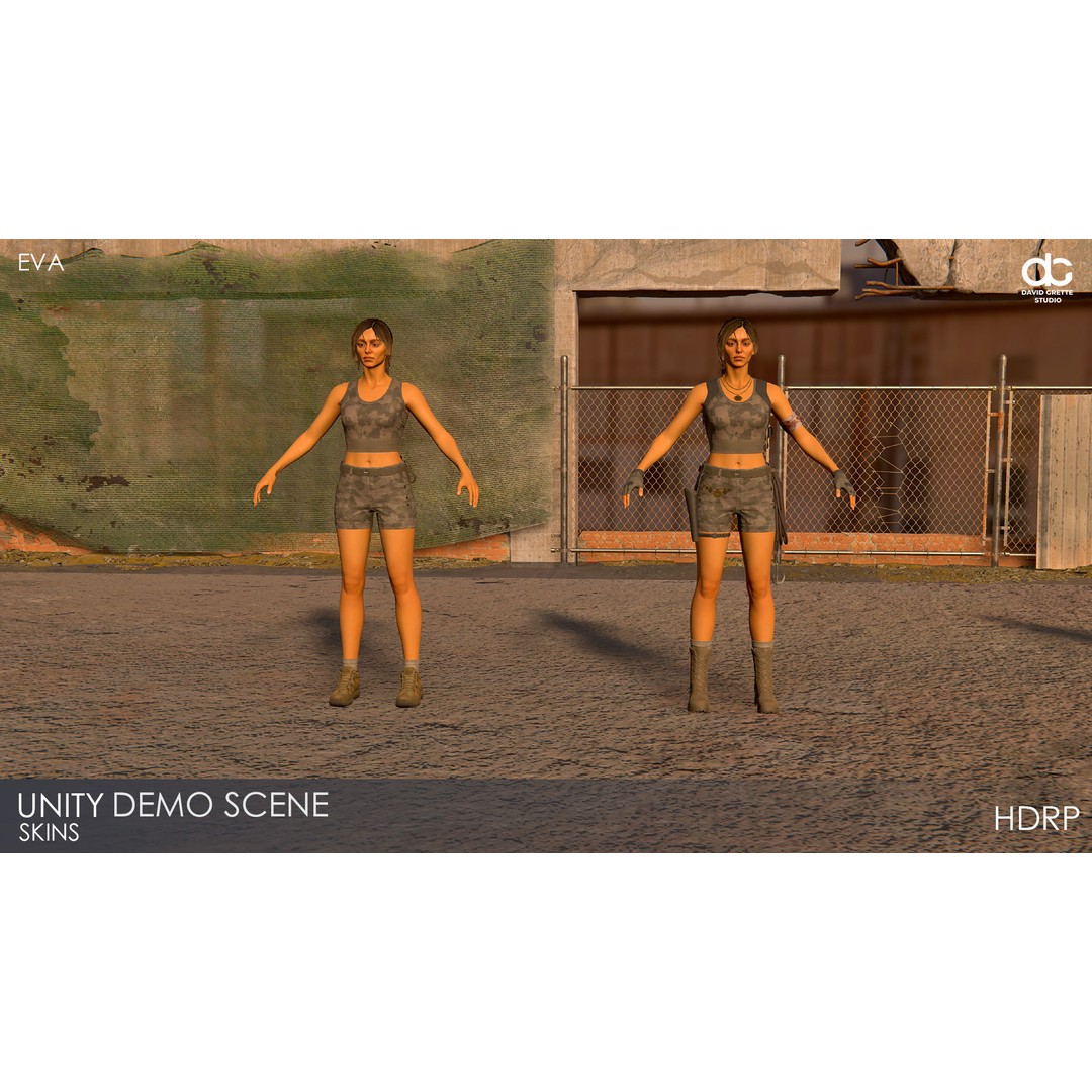 Eva Adventure Character 3D Model – Low Poly Rigged Game Asset, FBX - View 32