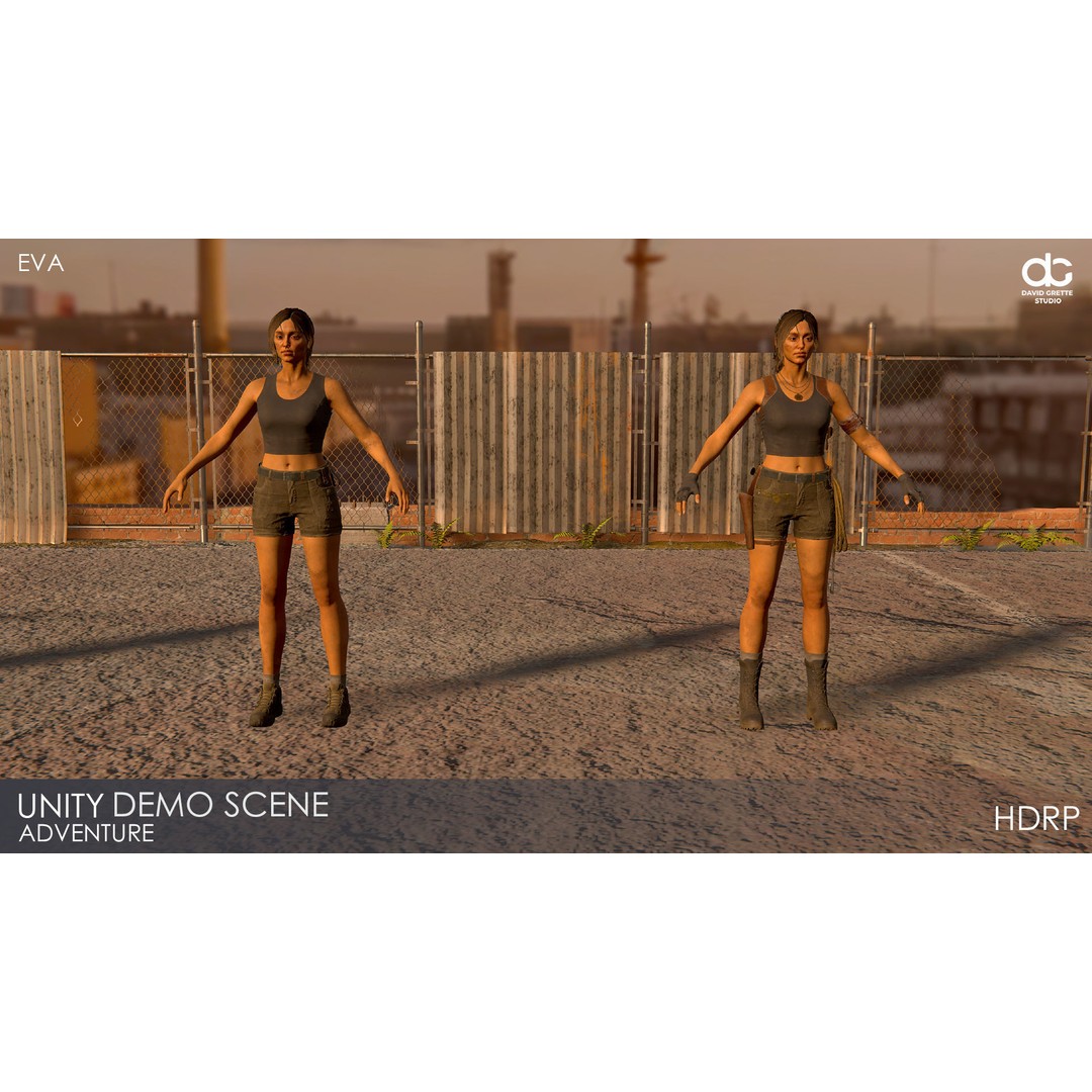 Eva Adventure Character 3D Model – Low Poly Rigged Game Asset, FBX - View 35