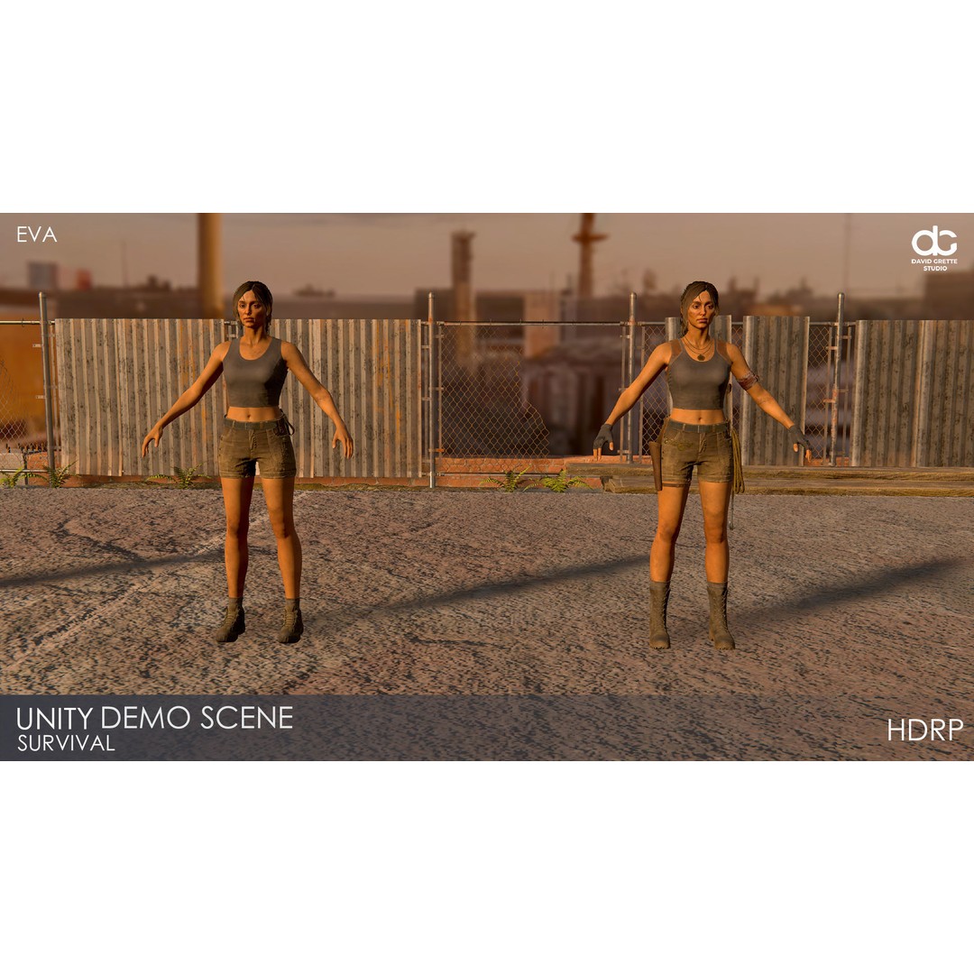 Eva Adventure Character 3D Model – Low Poly Rigged Game Asset, FBX - View 36