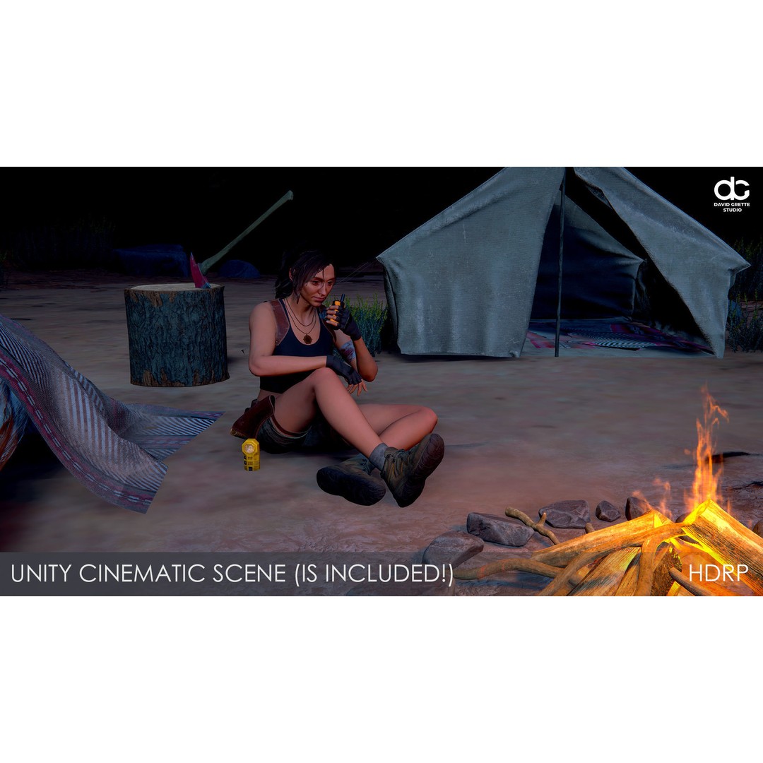 Eva Adventure Character 3D Model – Low Poly Rigged Game Asset, FBX - View 43