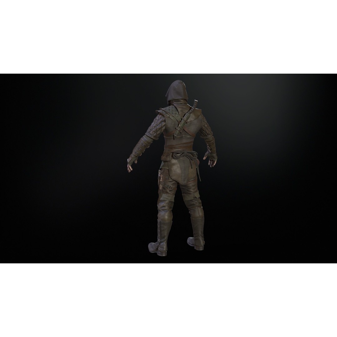 Thief 3D Model – Low Poly Character Rigged for Games, FBX - View 12