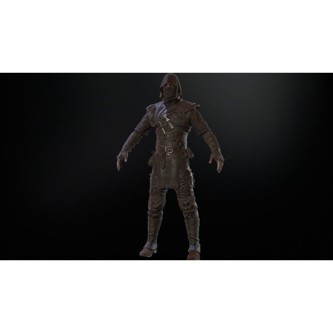 Thief 3D Model – Low Poly Character Rigged for Games, FBX - View 14