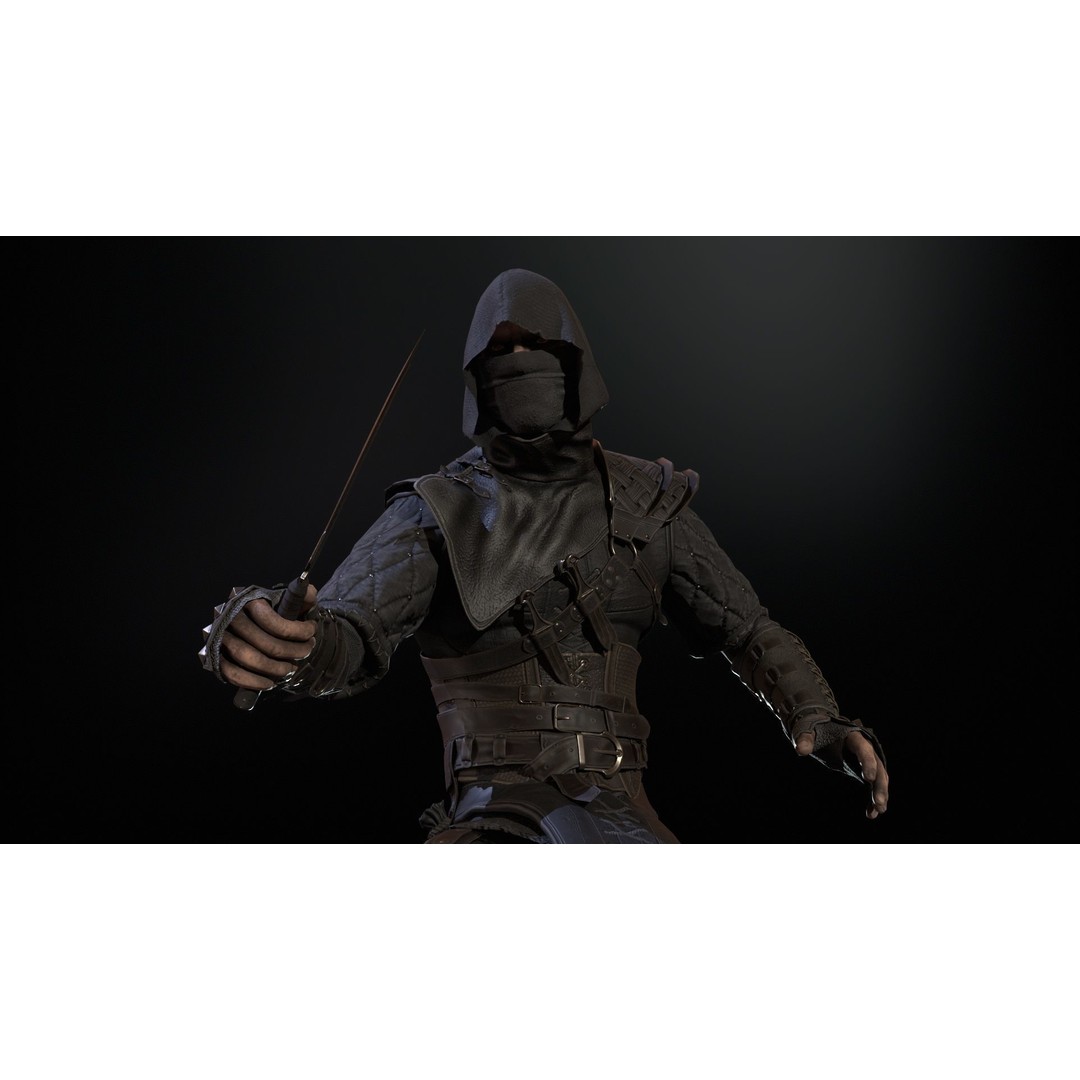 Thief 3D Model – Low Poly Character Rigged for Games, FBX - View 15
