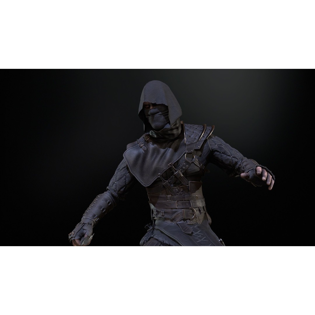 Thief 3D Model – Low Poly Character Rigged for Games, FBX - View 16