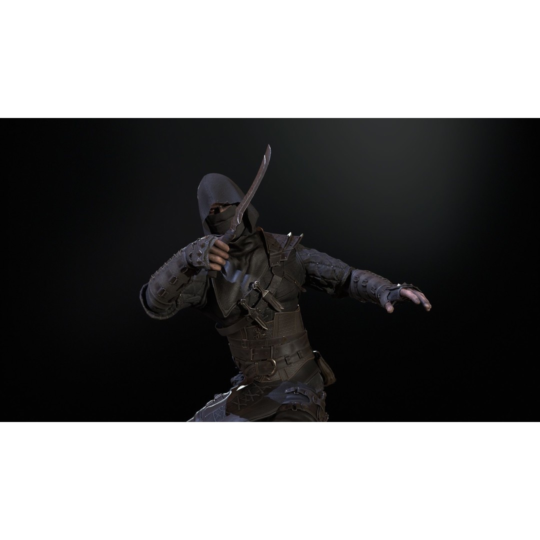 Thief 3D Model – Low Poly Character Rigged for Games, FBX - View 17