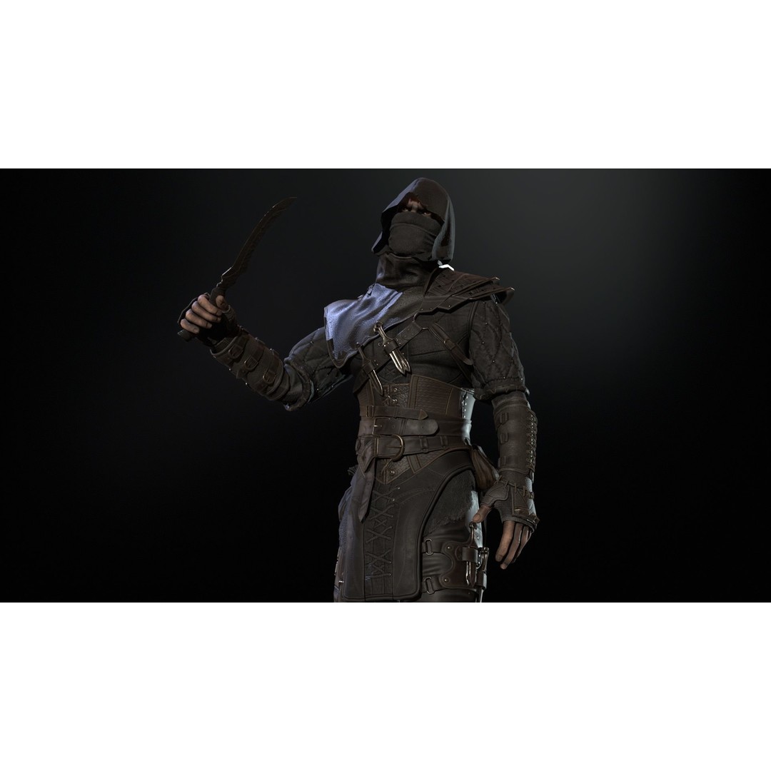 Thief 3D Model – Low Poly Character Rigged for Games, FBX - View 19
