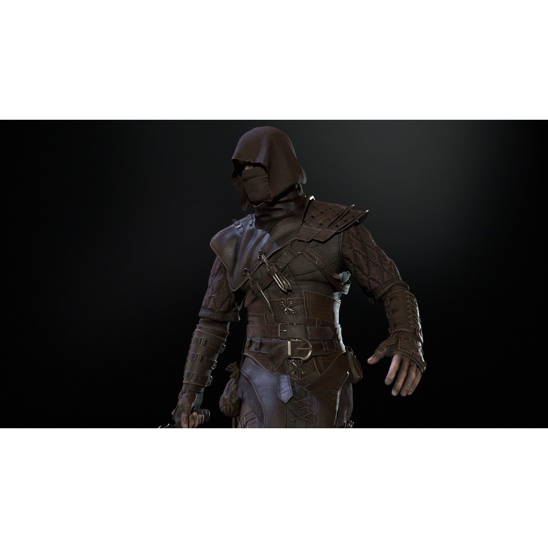 Thief 3D Model – Low Poly Character Rigged for Games, FBX - View 22