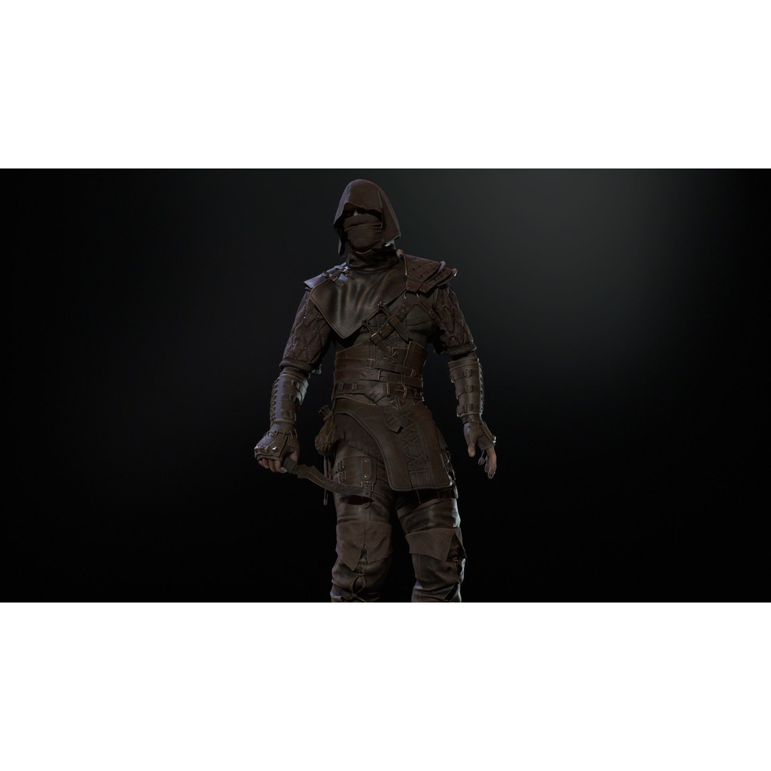 Thief 3D Model – Low Poly Character Rigged for Games, FBX - View 25