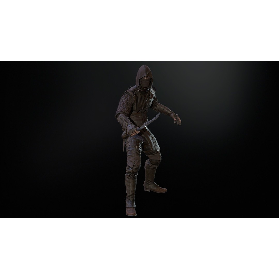 Thief 3D Model – Low Poly Character Rigged for Games, FBX - View 28