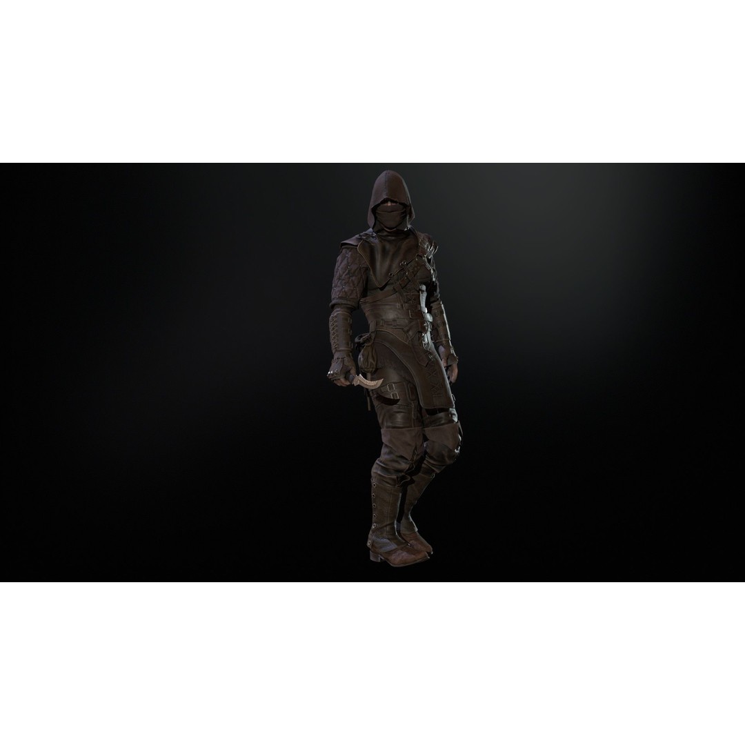 Thief 3D Model – Low Poly Character Rigged for Games, FBX - View 29