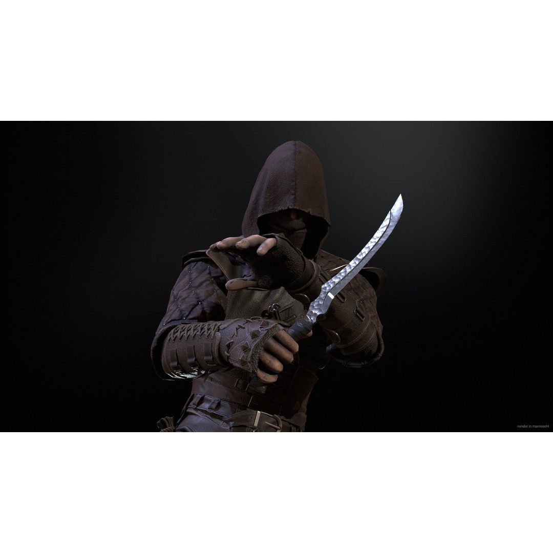 Thief 3D Model – Low Poly Character Rigged for Games, FBX - View 3