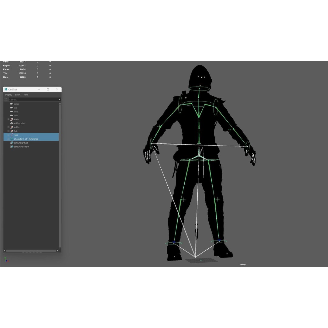 Thief 3D Model – Low Poly Character Rigged for Games, FBX - View 30
