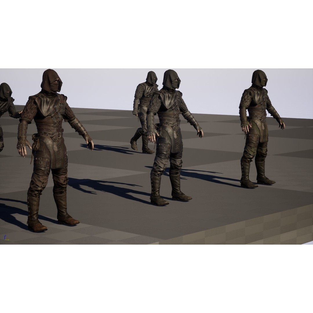 Thief 3D Model – Low Poly Character Rigged for Games, FBX - View 32