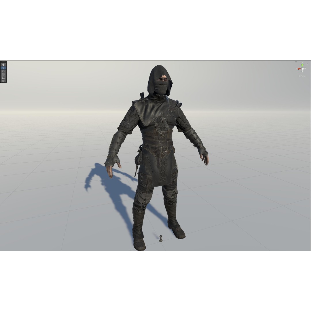 Thief 3D Model – Low Poly Character Rigged for Games, FBX - View 38
