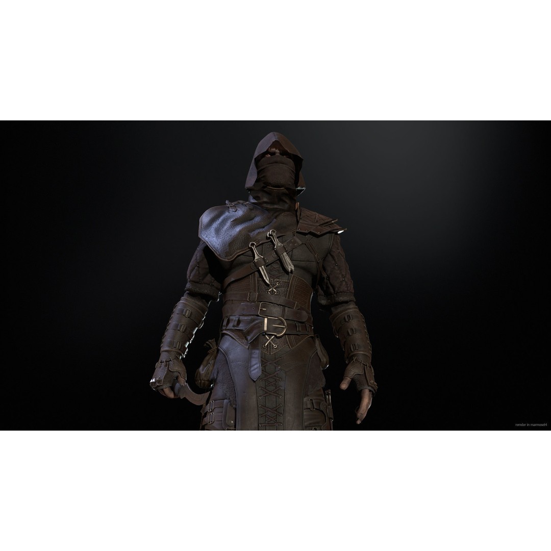 Thief 3D Model – Low Poly Character Rigged for Games, FBX - View 4