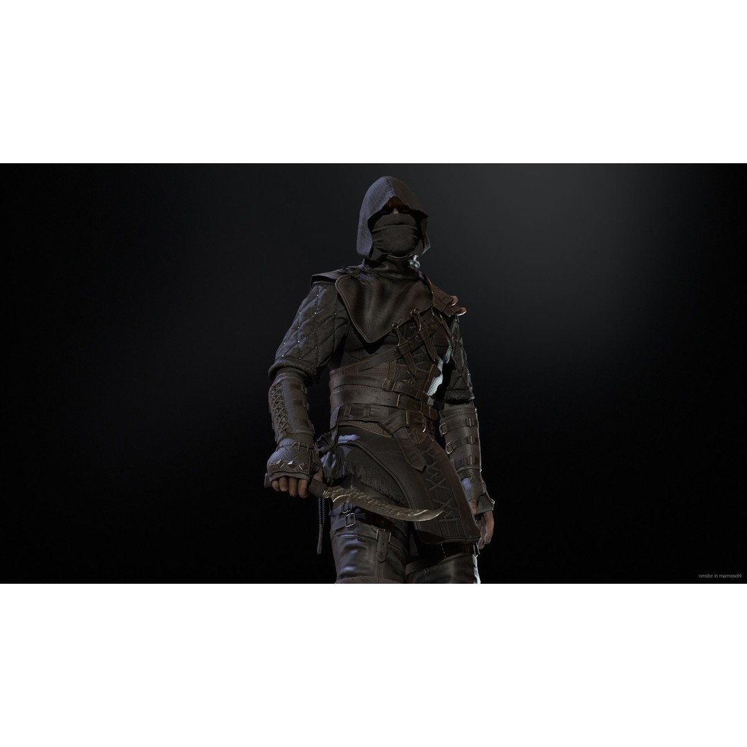 Thief 3D Model – Low Poly Character Rigged for Games, FBX - View 5