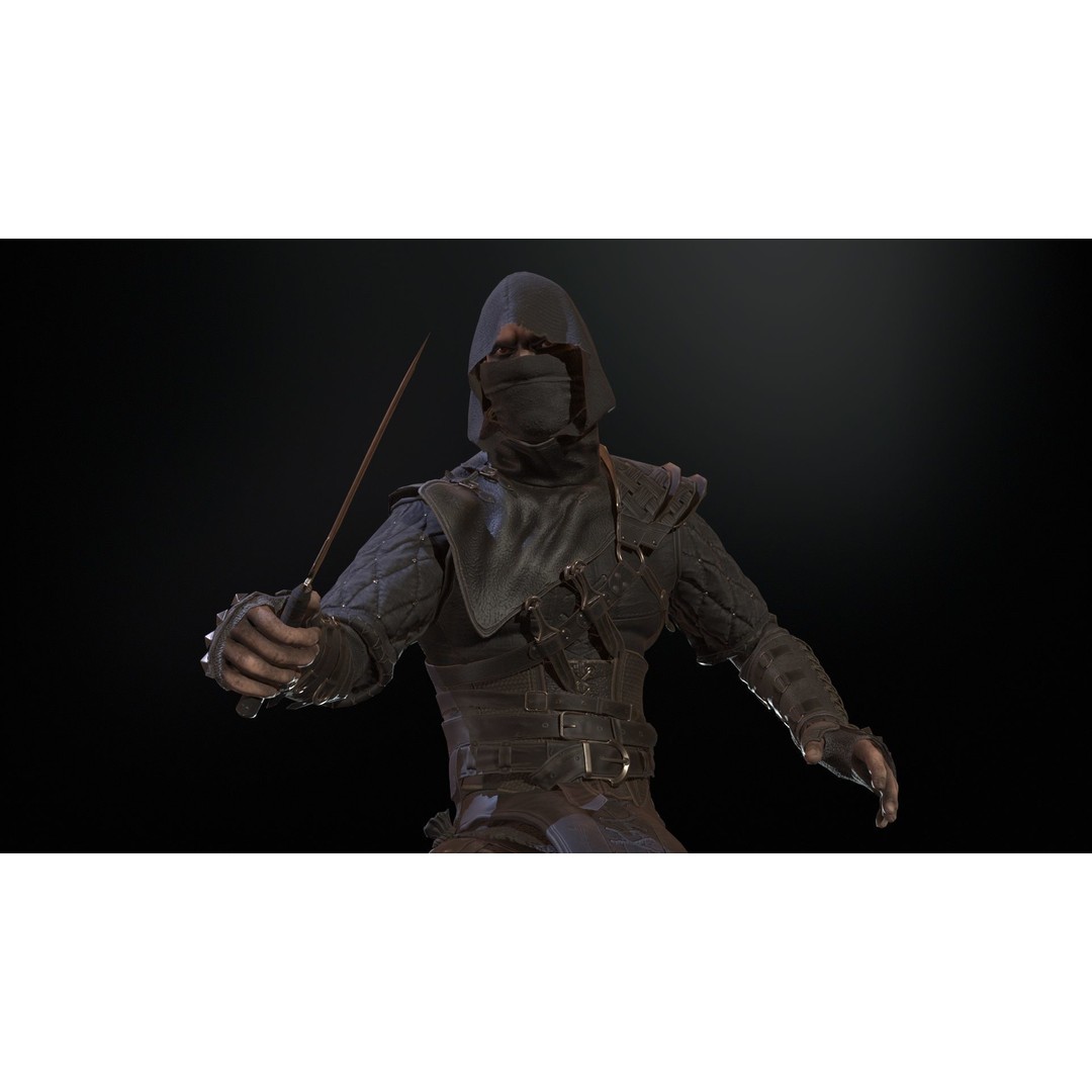 Thief 3D Model – Low Poly Character Rigged for Games, FBX - View 7
