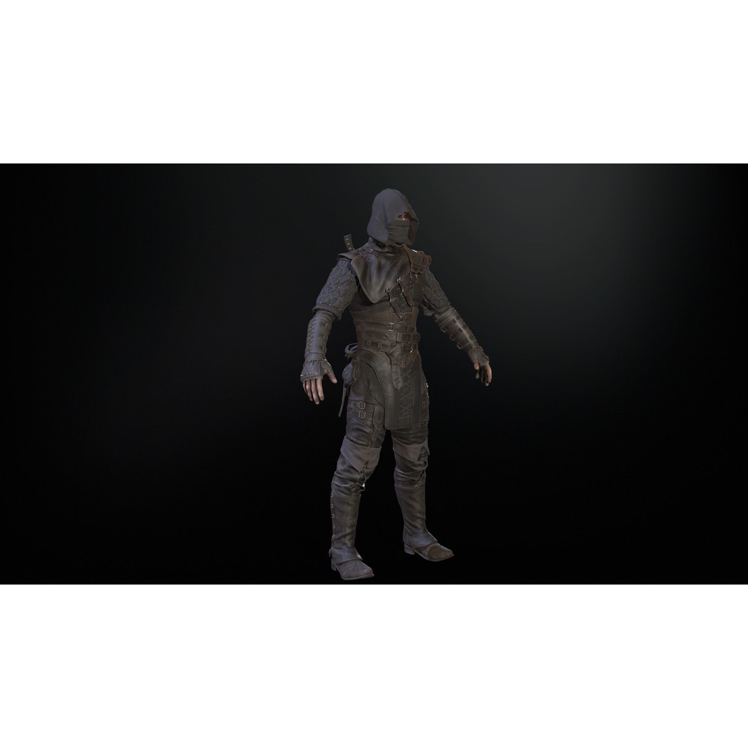 Thief 3D Model – Low Poly Character Rigged for Games, FBX - View 8