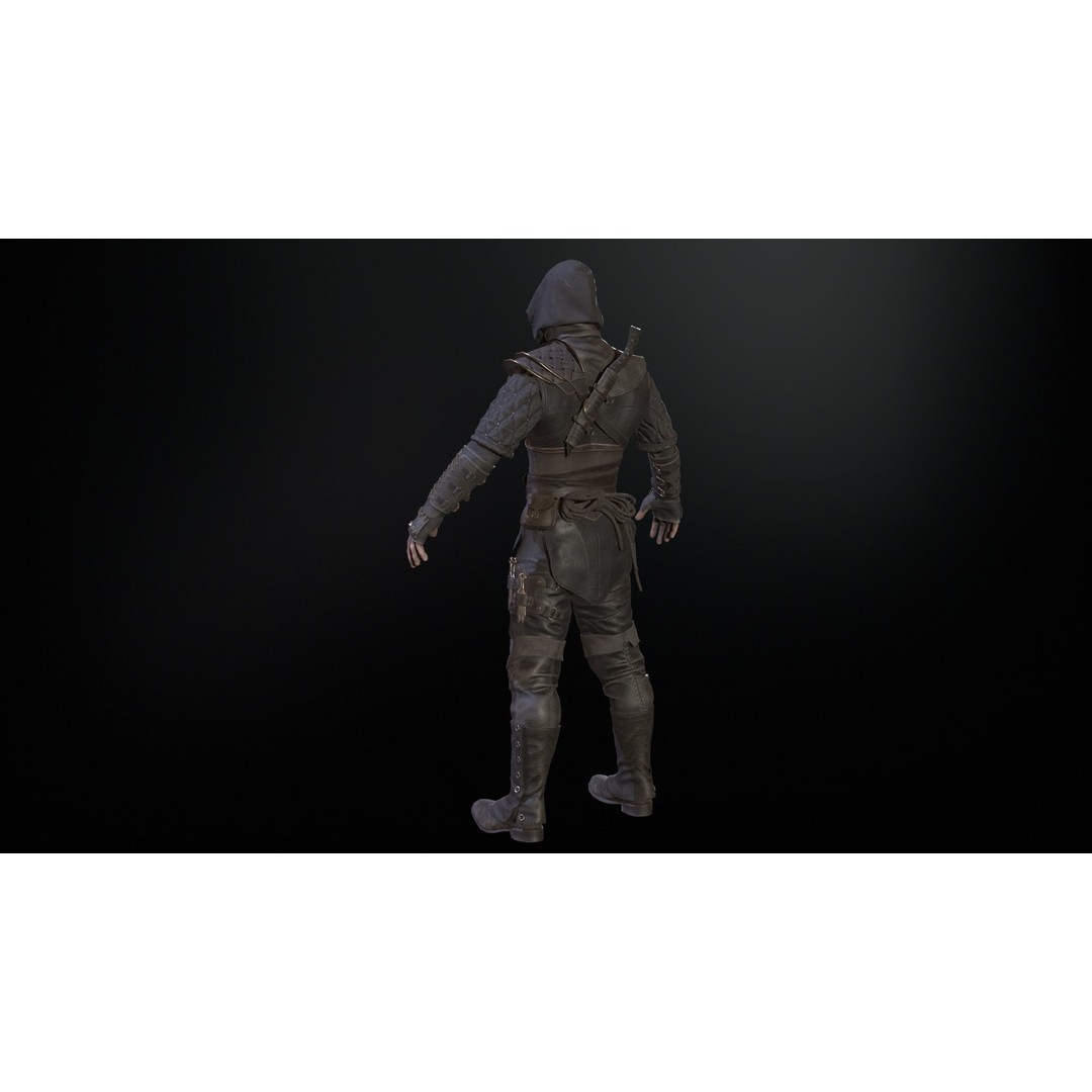 Thief 3D Model – Low Poly Character Rigged for Games, FBX - View 9