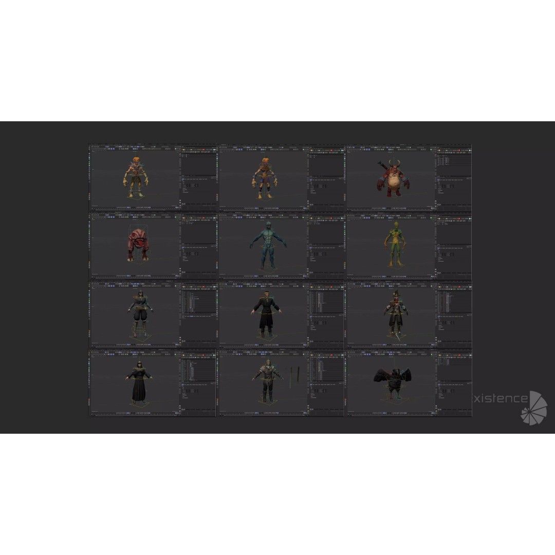 Stylized Fantasy Characters 3D Model – Low Poly Mega Bundle, FBX - View 13