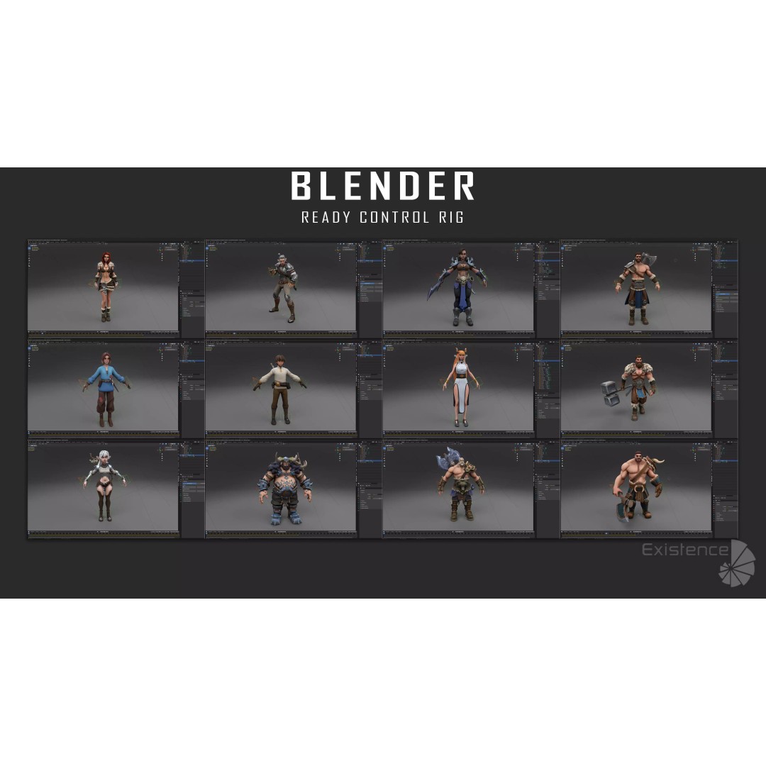 Stylized Fantasy Characters 3D Model – Low Poly Mega Bundle, FBX - View 14