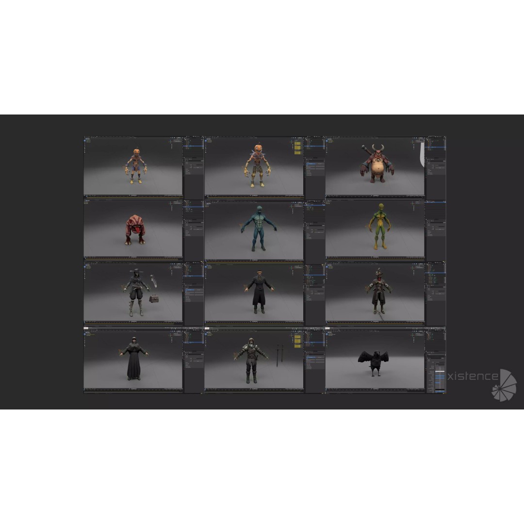 Stylized Fantasy Characters 3D Model – Low Poly Mega Bundle, FBX - View 15