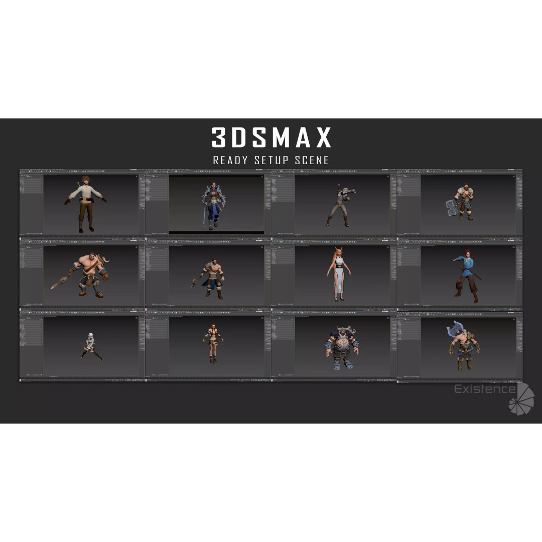 Stylized Fantasy Characters 3D Model – Low Poly Mega Bundle, FBX - View 18