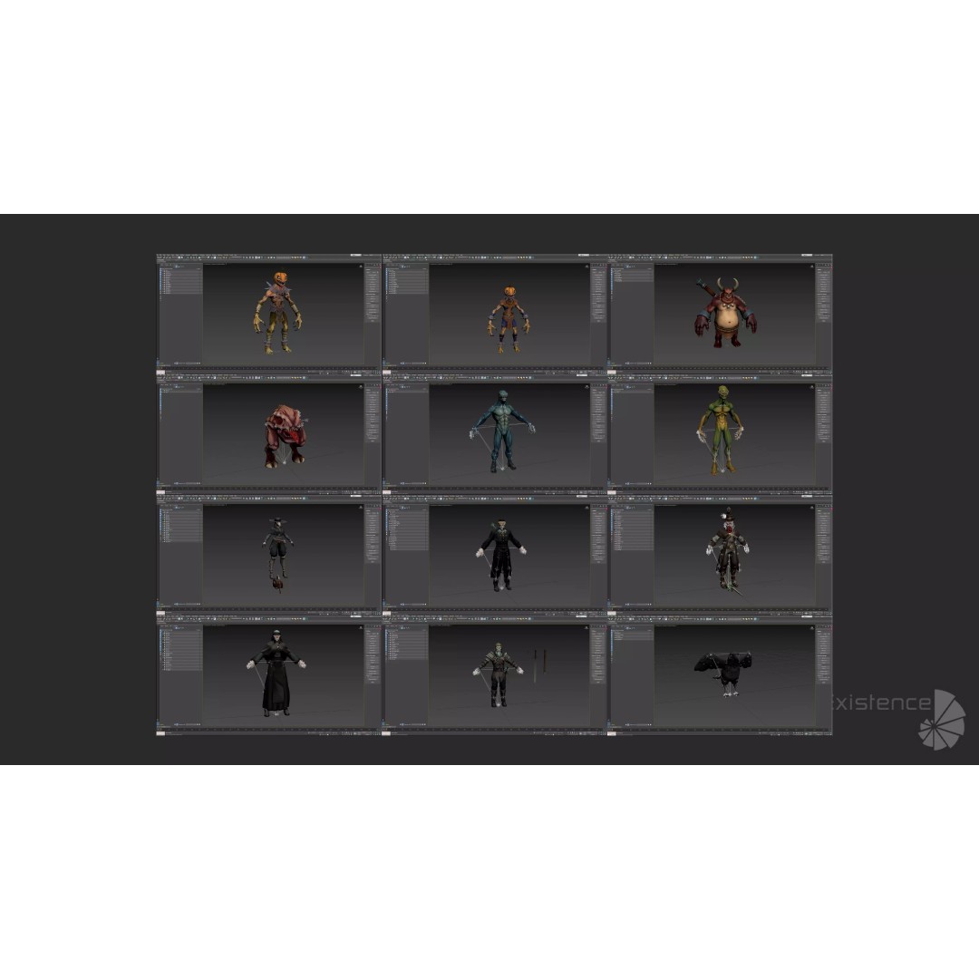 Stylized Fantasy Characters 3D Model – Low Poly Mega Bundle, FBX - View 19