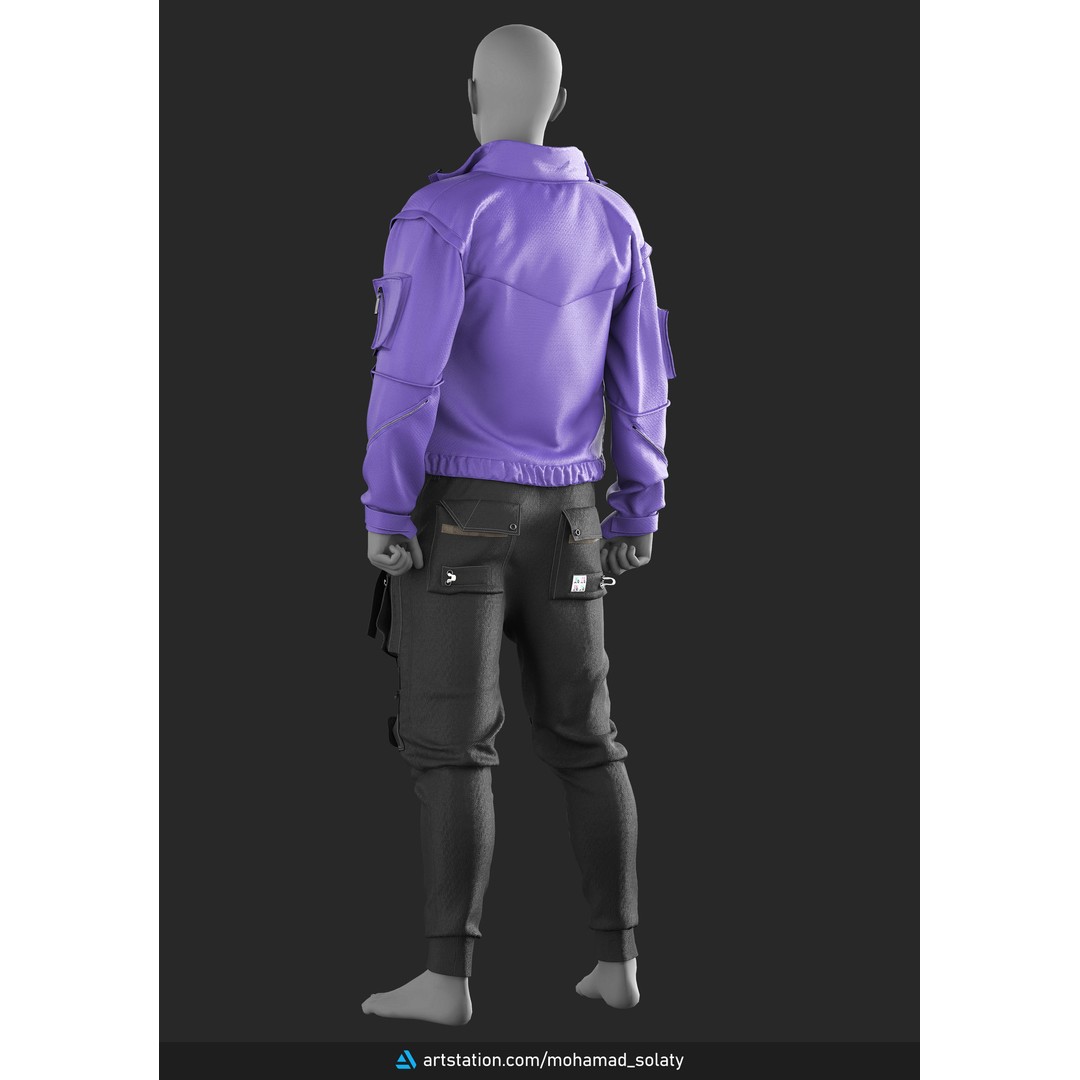 Mens Outfit 3D Model – Marvelous Designer Clothing with Textures - View 11