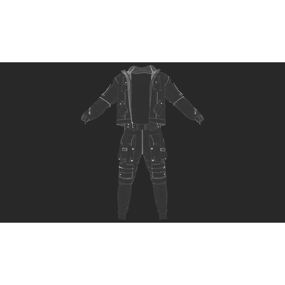 Mens Outfit 3D Model – Marvelous Designer Clothing with Textures - View 5