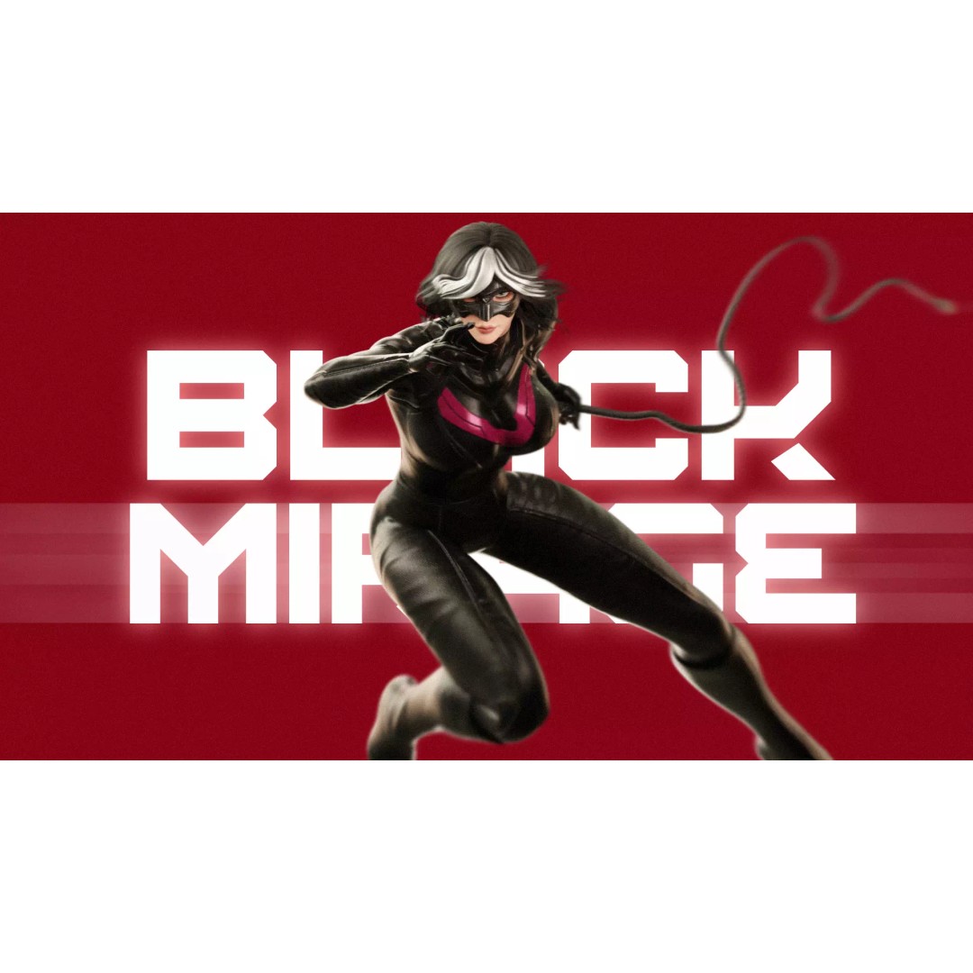 Black Mirage 3D Model – Low Poly Female Superhero, Rigged FBX - View 9