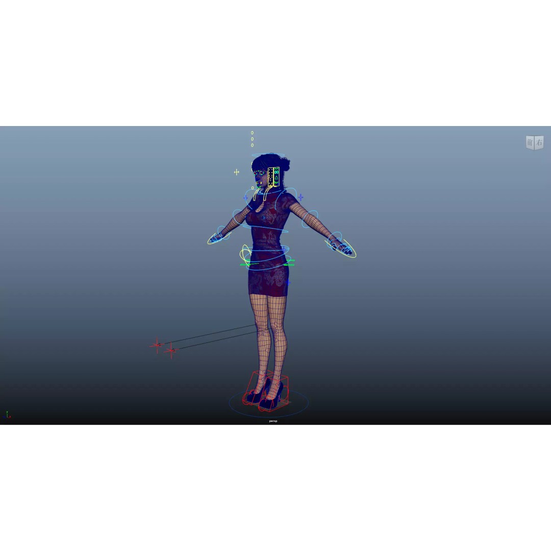 Girl 3D Model – Low Poly Cheongsam Qipao Dress, Rigged, FBX - View 25