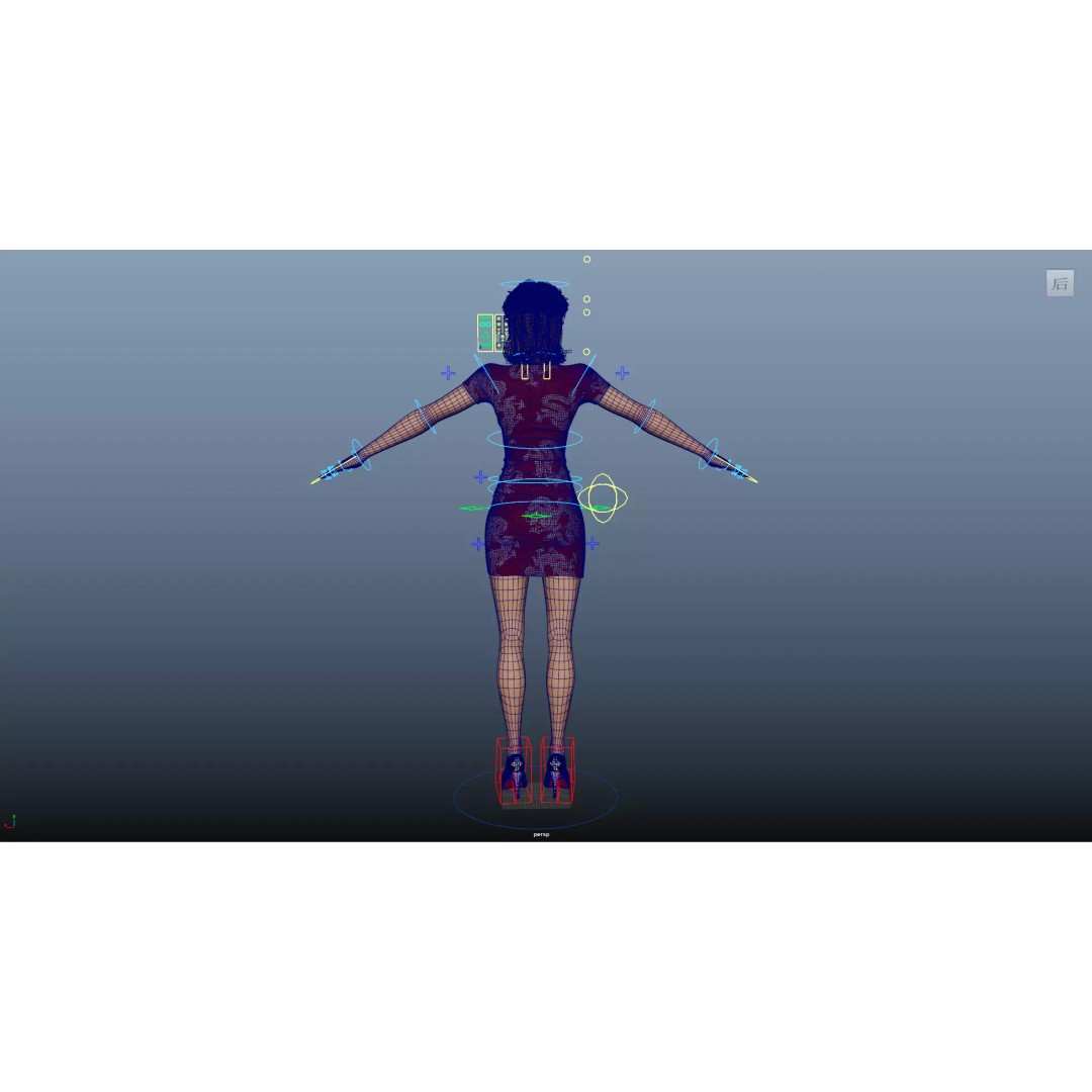 Girl 3D Model – Low Poly Cheongsam Qipao Dress, Rigged, FBX - View 27