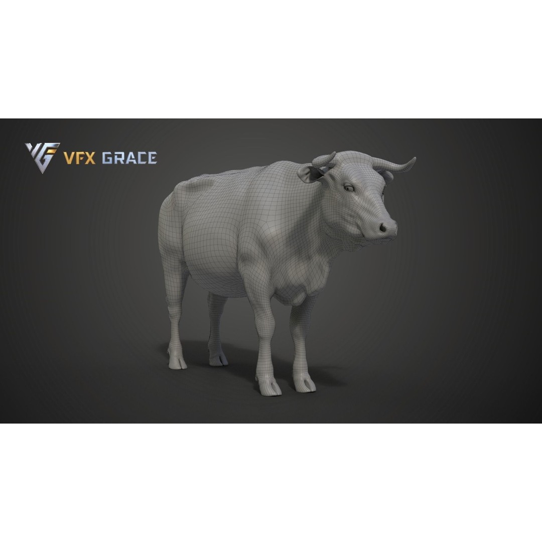 Cattle 3D Model – Realistic Rigged Character for Unreal Engine - View 16
