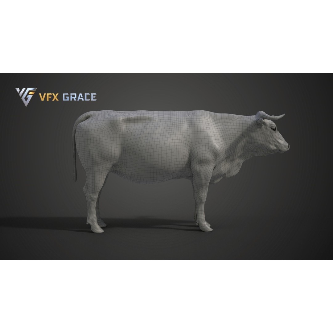 Cattle 3D Model – Realistic Rigged Character for Unreal Engine - View 17