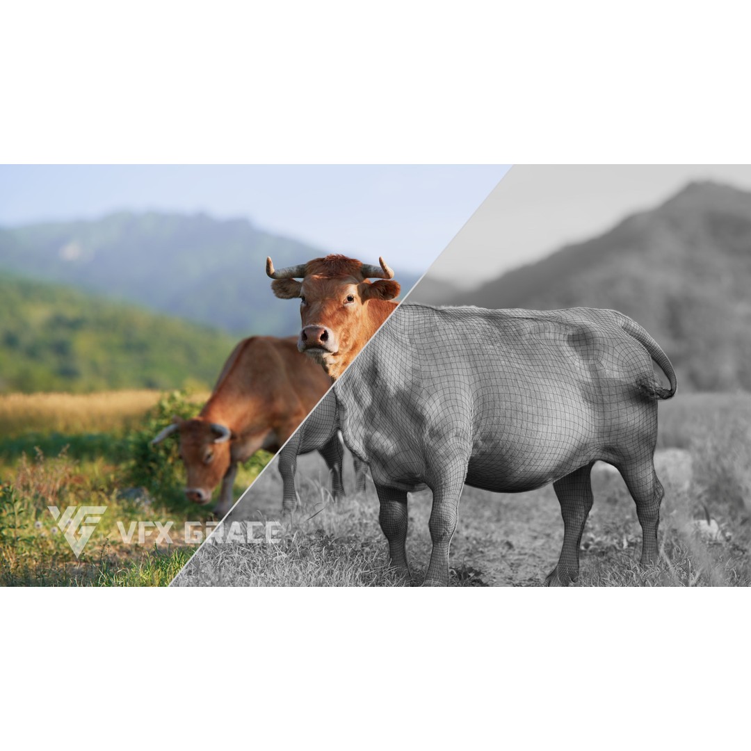 Cattle 3D Model – Realistic Rigged Character for Unreal Engine - View 5
