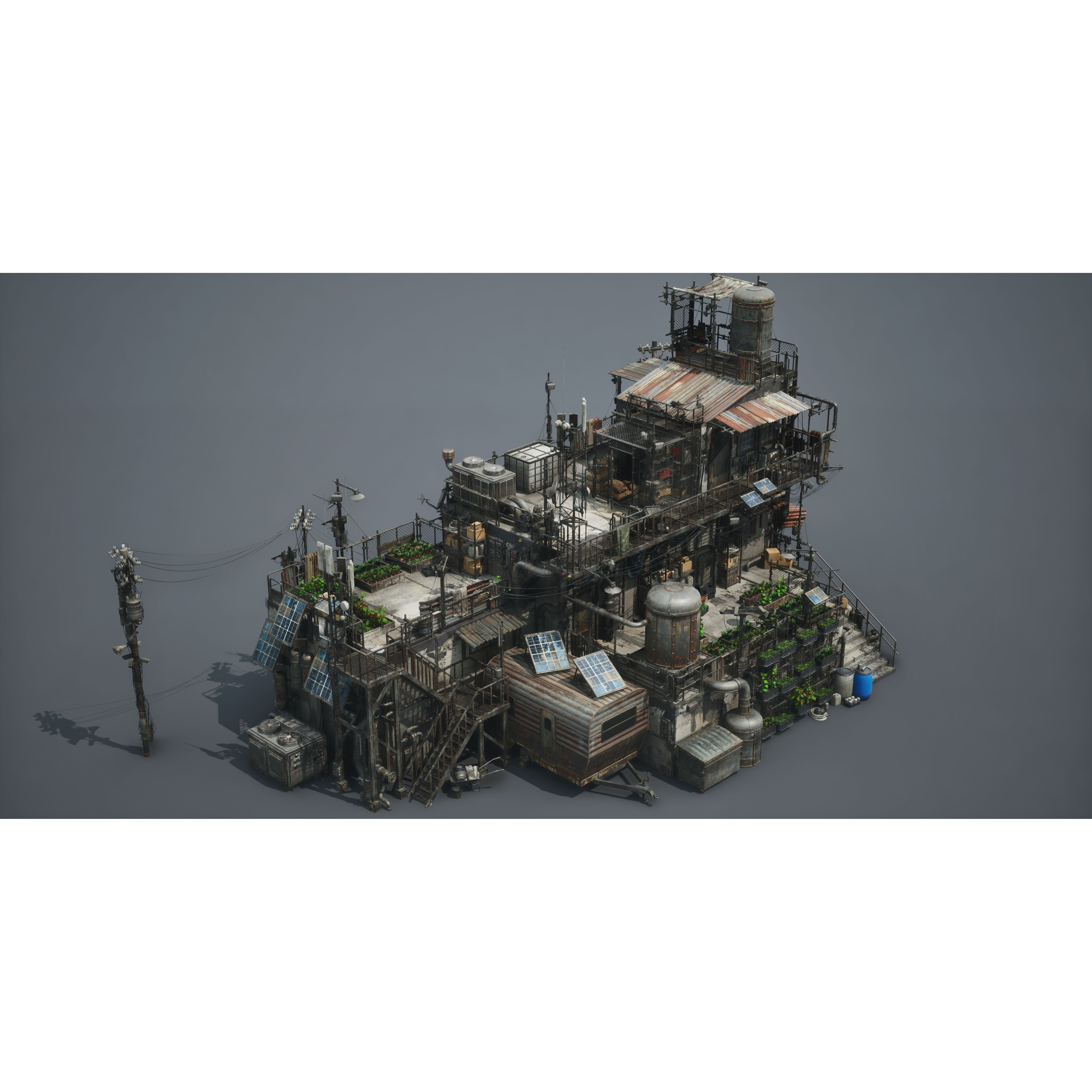 Post Apocalypse Survivor Environment Kitbash - Low-Poly 3D Model - View 11