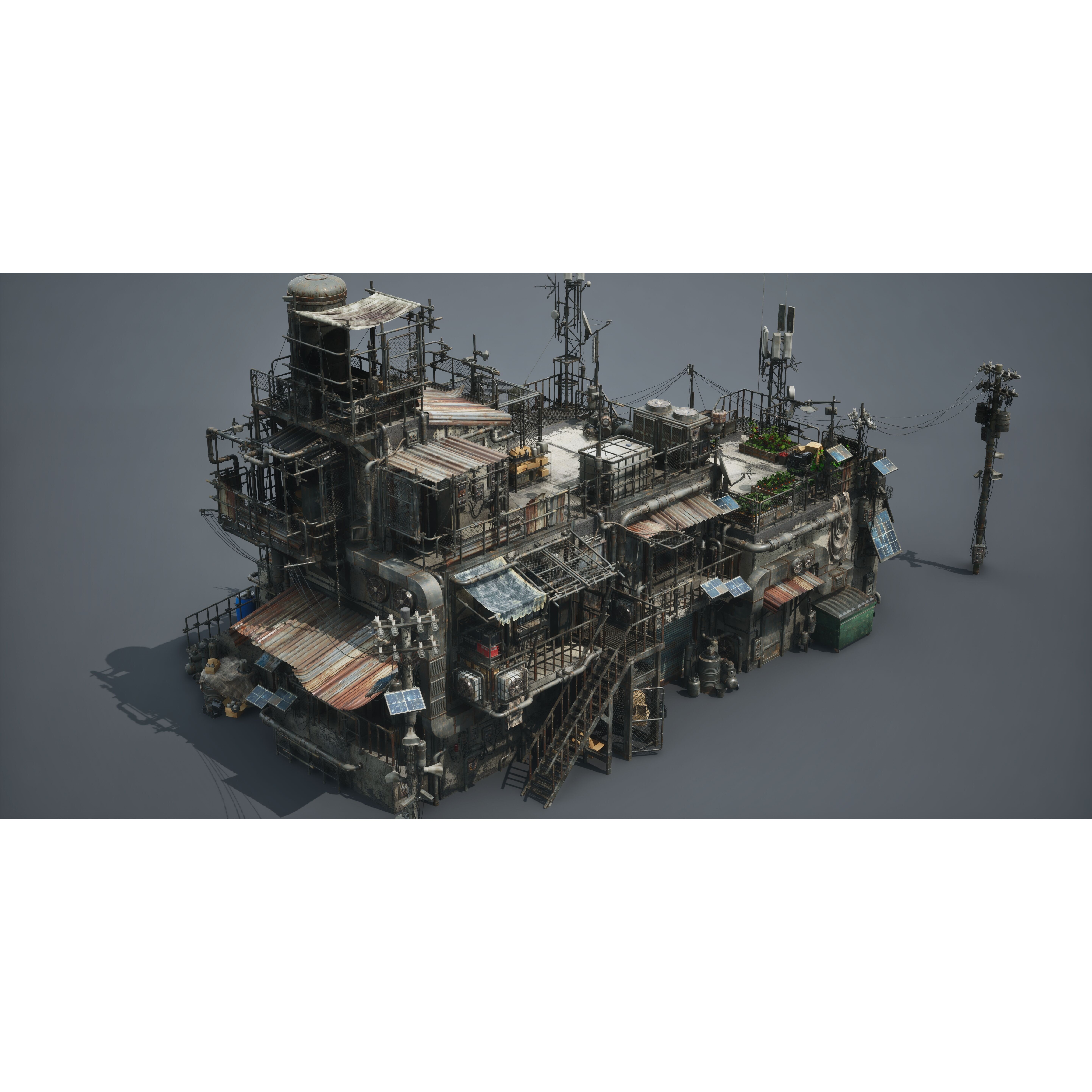 Post Apocalypse Survivor Environment Kitbash - Low-Poly 3D Model - View 13