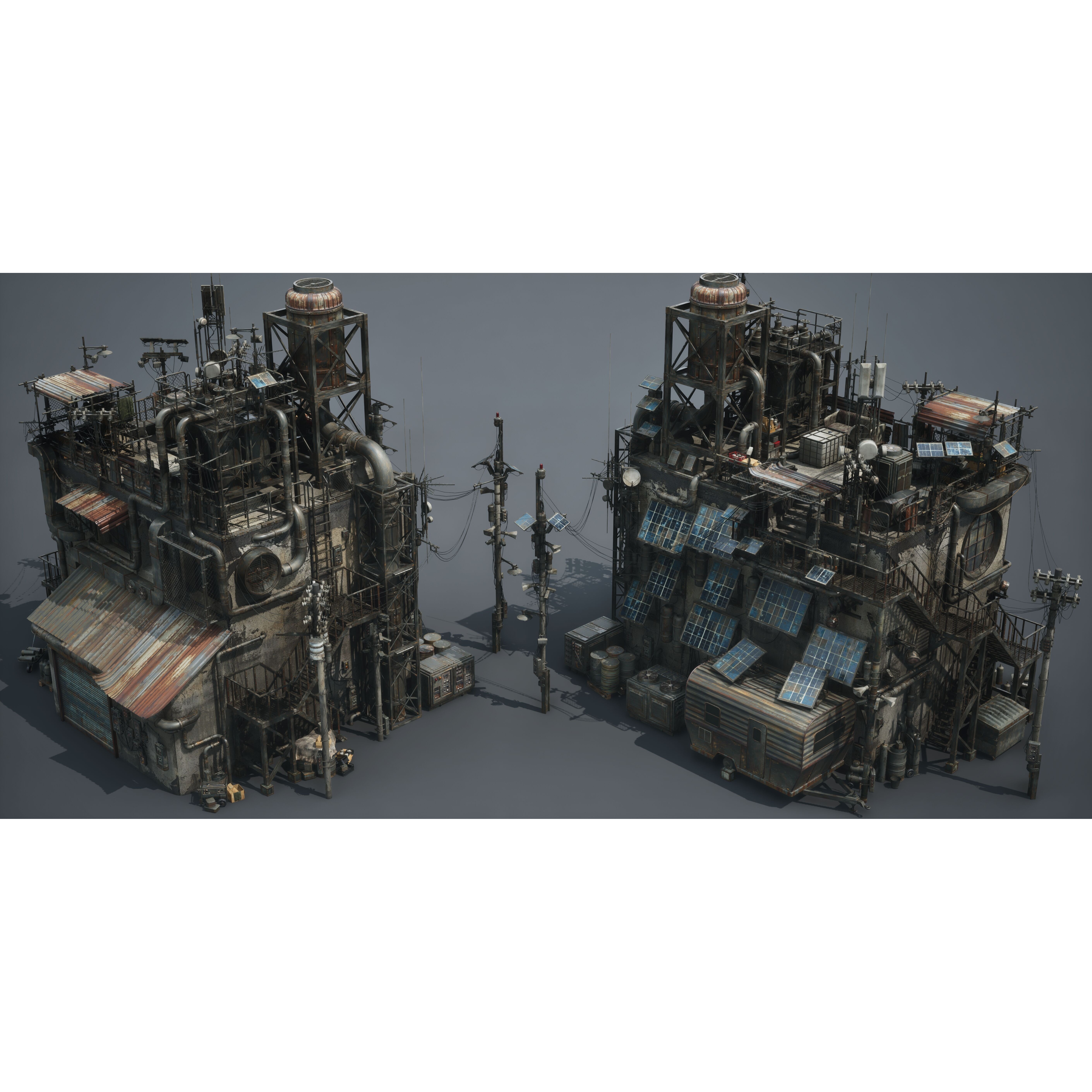 Post Apocalypse Survivor Environment Kitbash - Low-Poly 3D Model - View 14