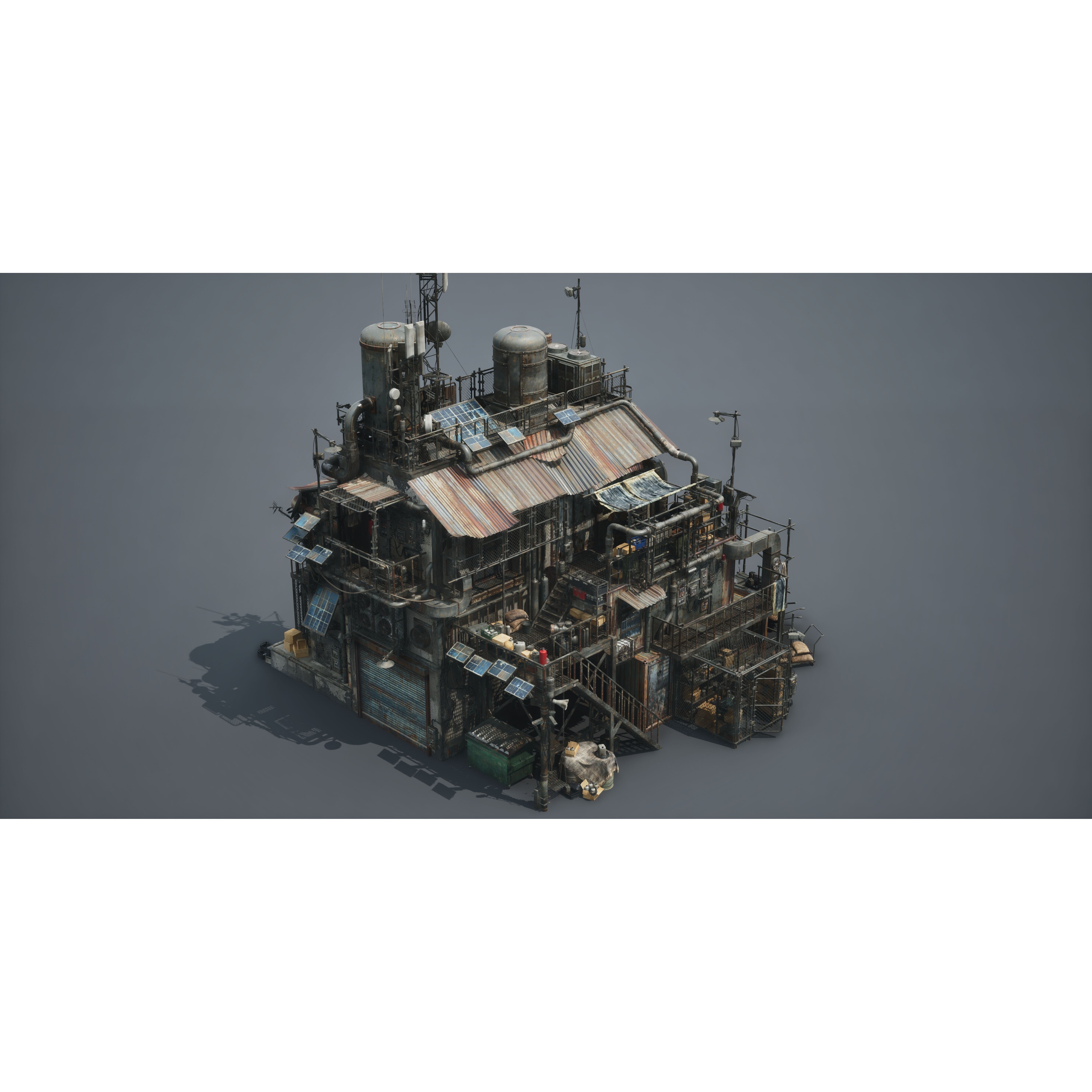 Post Apocalypse Survivor Environment Kitbash - Low-Poly 3D Model - View 15