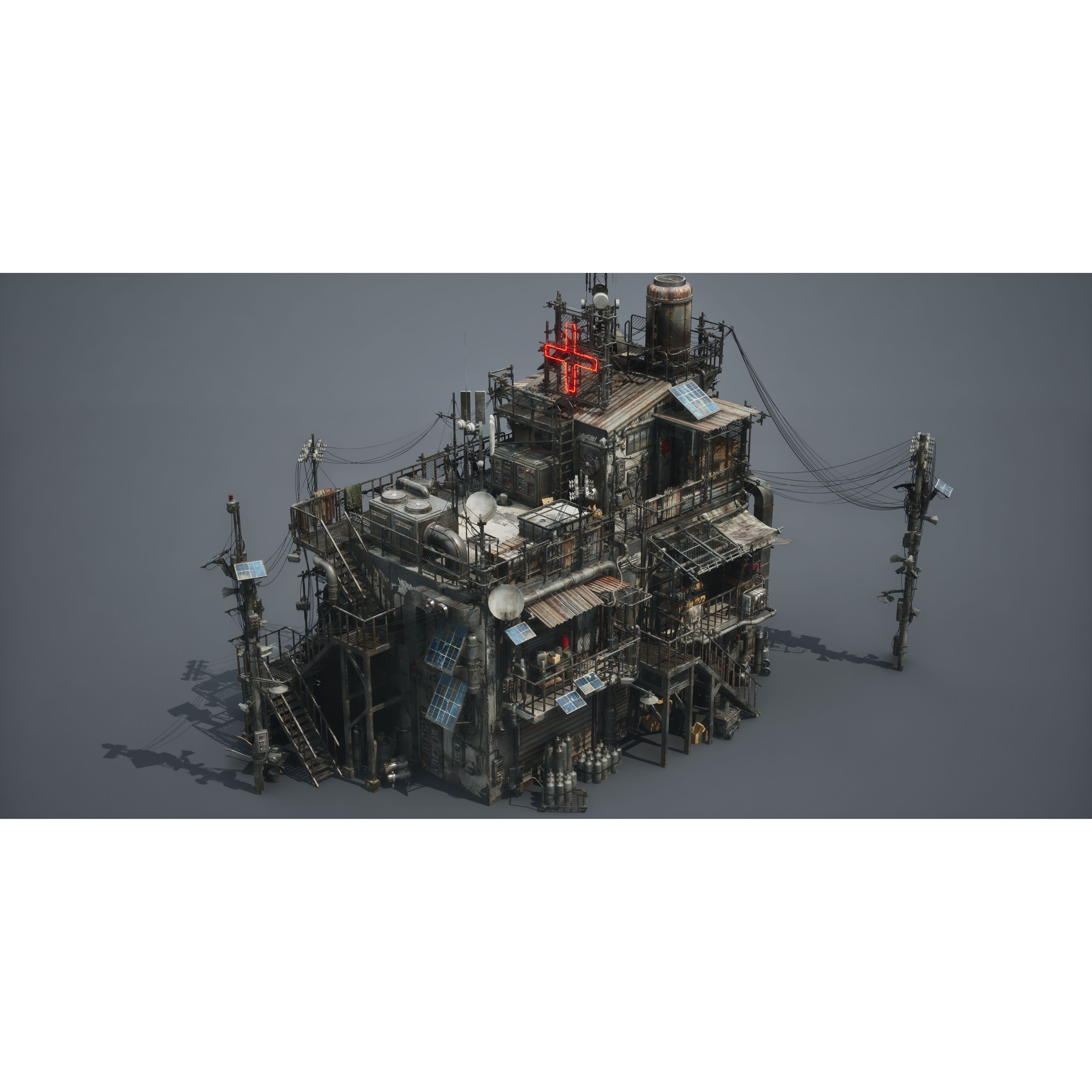 Post Apocalypse Survivor Environment Kitbash - Low-Poly 3D Model - View 17