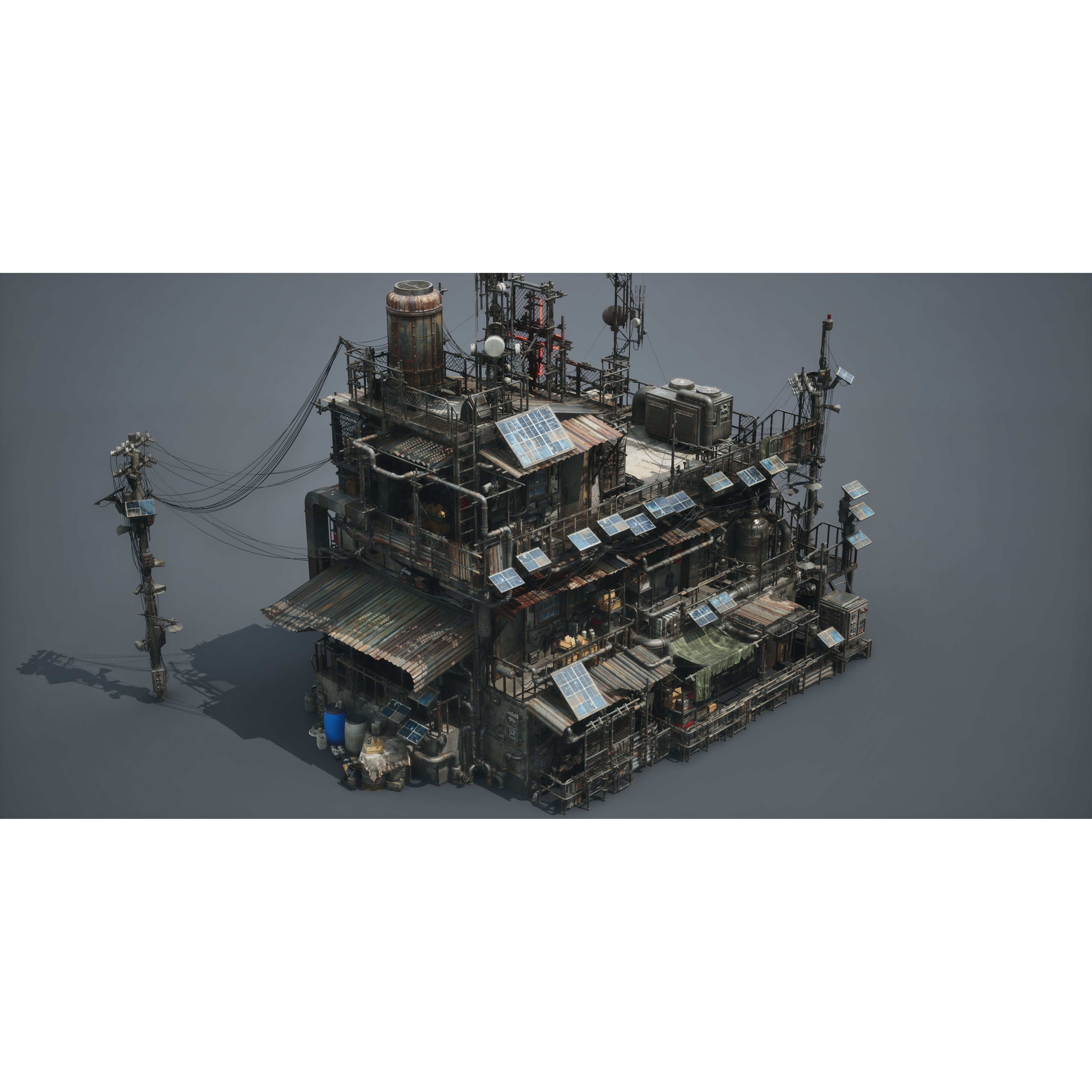 Post Apocalypse Survivor Environment Kitbash - Low-Poly 3D Model - View 18