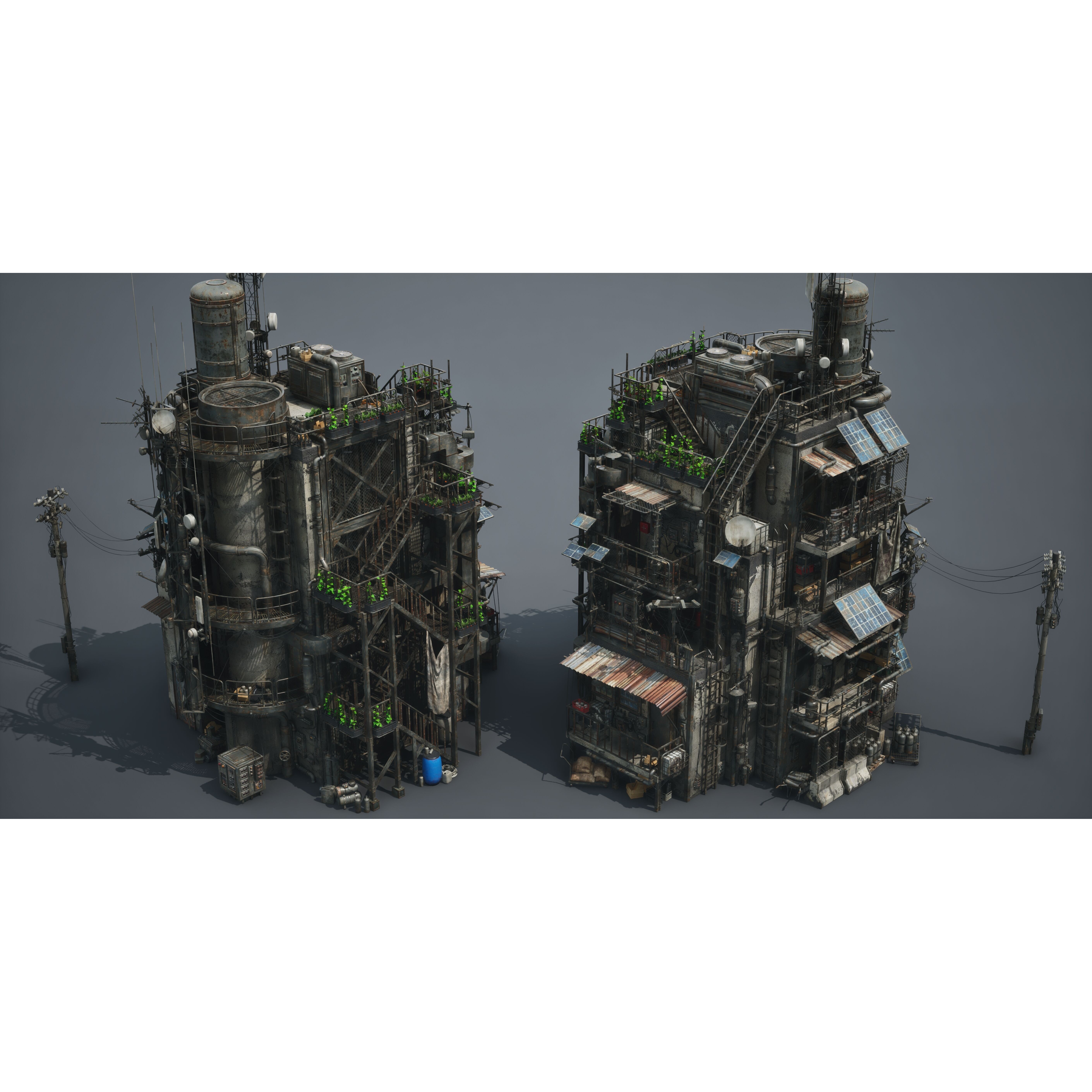 Post Apocalypse Survivor Environment Kitbash - Low-Poly 3D Model - View 19