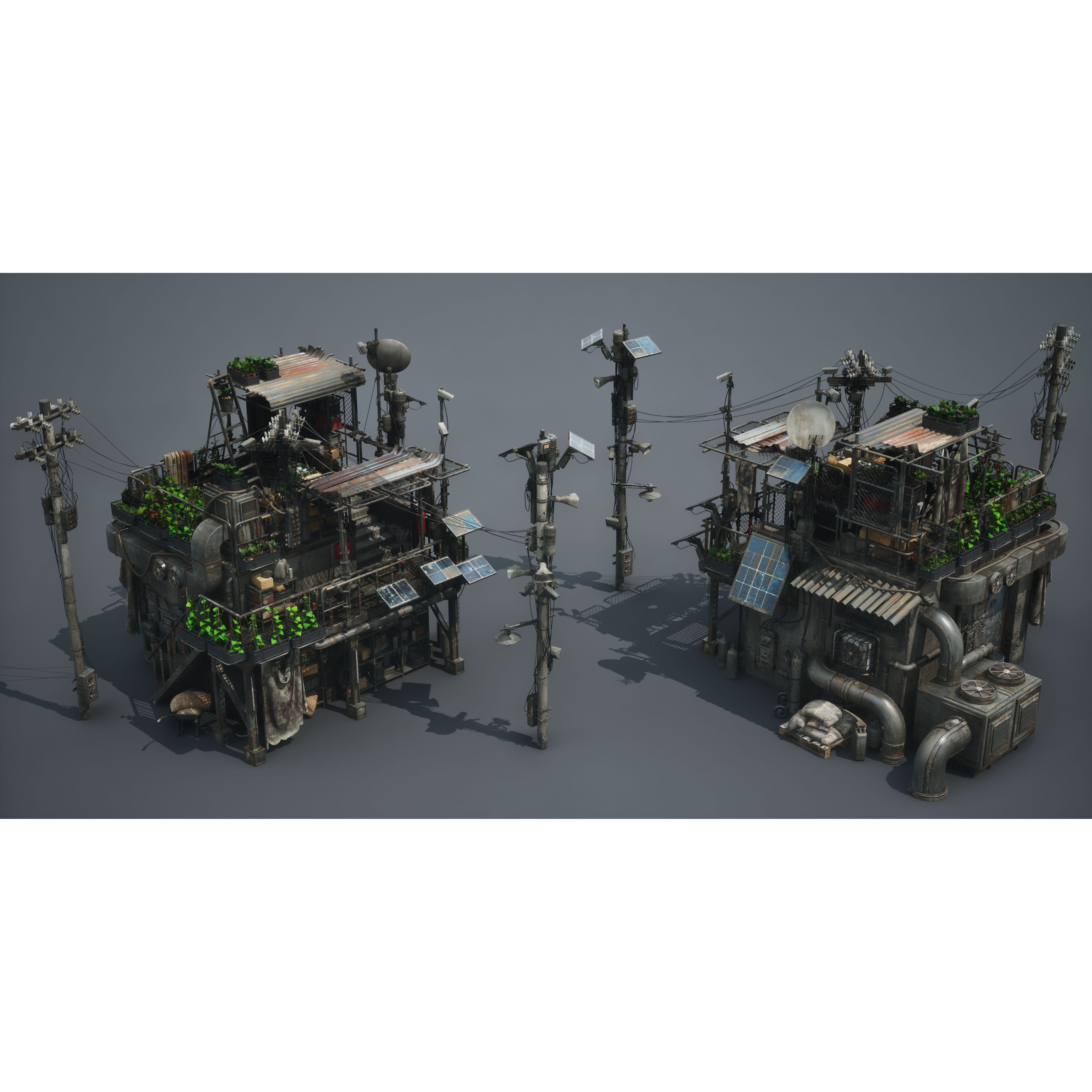 Post Apocalypse Survivor Environment Kitbash - Low-Poly 3D Model - View 20